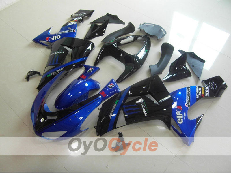 Einspritzverkleidungssatz für 06-07 NINJA ZX-10R - Blau, Schwarz - Monster #OYO87901625
