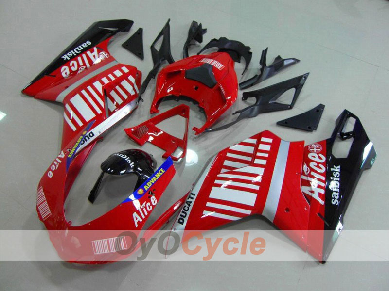 Einspritz-Verkleidungssatz für Ducati 1198, Baujahr 09-11 - Rot, Schwarz - Alice #OYO87902327 Hauptbild