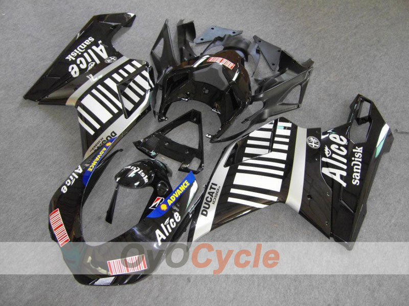 Einspritz-Verkleidungssatz für Ducati 1198, Baujahr 09-11 - Weiß, Schwarz - Alice #OYO87902328 Hauptbild