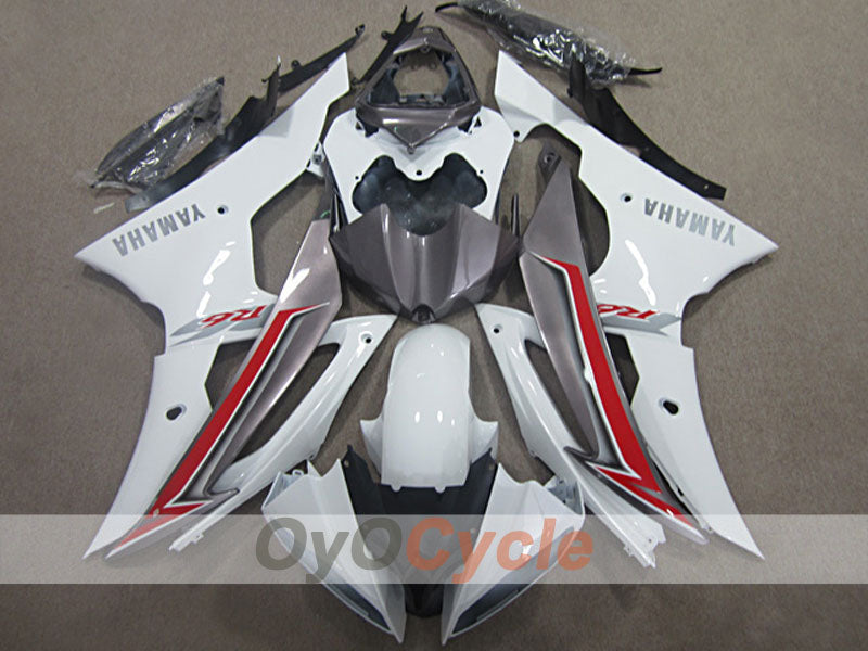 Einspritzverkleidungssatz für 08-16 YZF-R6 - Rot, Weiß, Grau - Werksstil #OYO87904740 Hauptbild