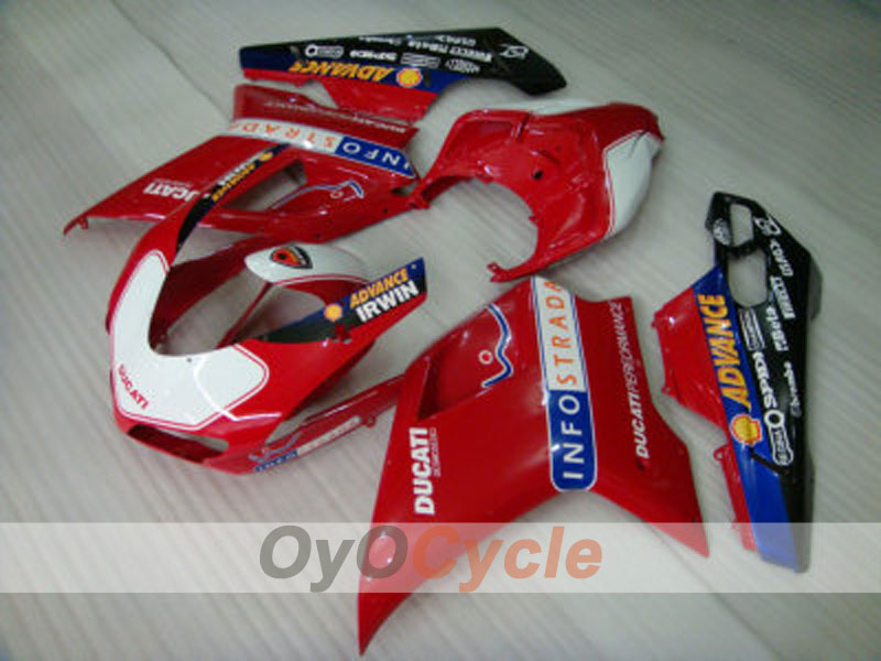 Einspritzverkleidungssatz für Ducati 848, 08-13 - Rot, Weiß - Performance #OYO87902212 Zweitbild
