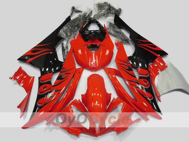 Einspritzverkleidungssatz für 08-16 YZF-R6 - Rot, Schwarz - Werksstil #OYO87904745