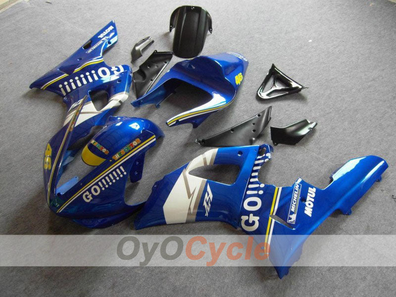 Einspritzverkleidungssatz für 00-01 YZF-R1 - Blau, Weiß - GO!!!!!!!, MOTUL #OYO87900770 Hauptbild