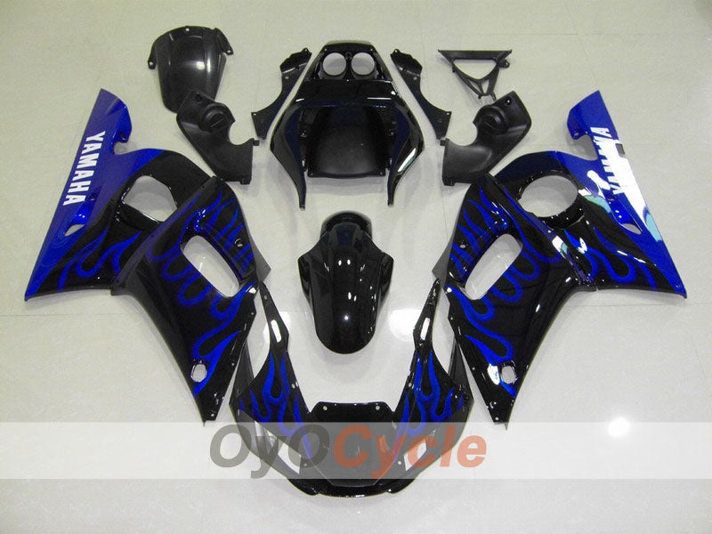 Verkleidungssatz für Einspritzer für YZF-R6 98-02 - Blau, Schwarz - Flamme #OYO87900988 Hauptbild