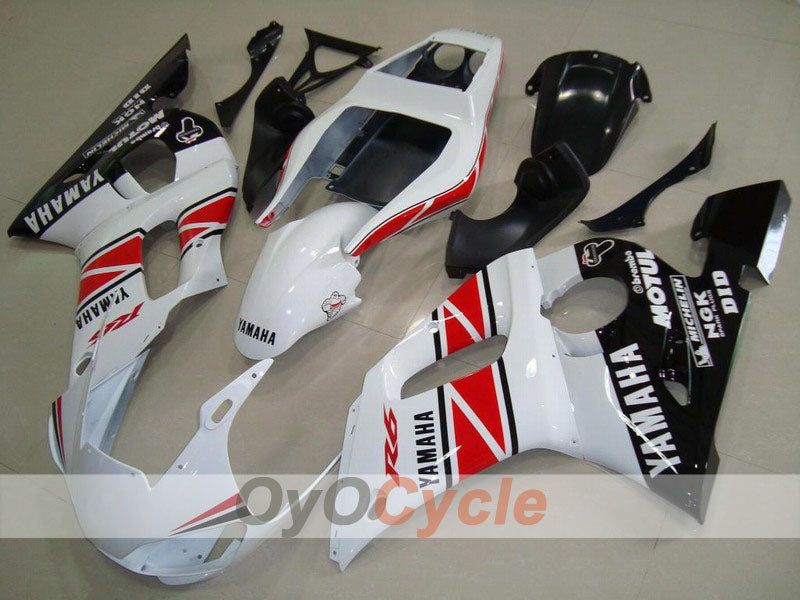 Verkleidungssatz für Einspritzermodelle 98-02 YZF-R6 - Weiß, Schwarz - Werksdesign #OYO87901001 Hauptbild
