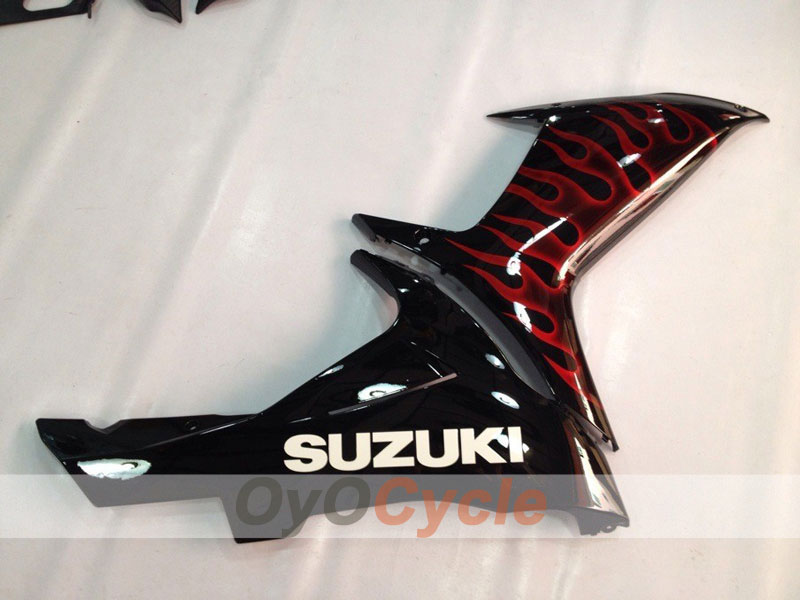 Einspritzverkleidungssatz für 11-26 GSX R600 - Rot, Schwarz - Flamme #OYO87901684