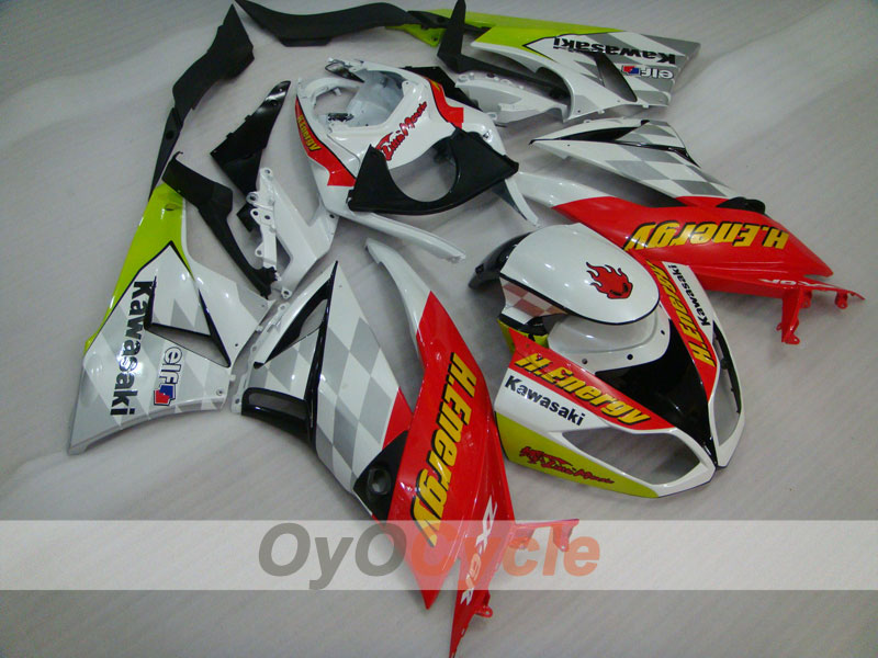 Spritzguss-Verkleidungssatz für 09-12 NINJA ZX-6R - Rot, Weiß - H.Energy #OYO87901986 Hauptbild