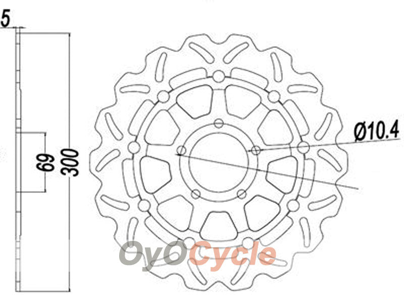 Bremsscheiben für 04-05 Suzuki GSXR750 #OYO87903454