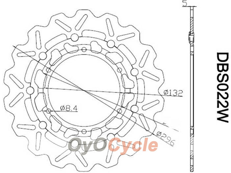 Bremsscheiben für 99-02 Yamaha YZF-R6 #OYO87903466
