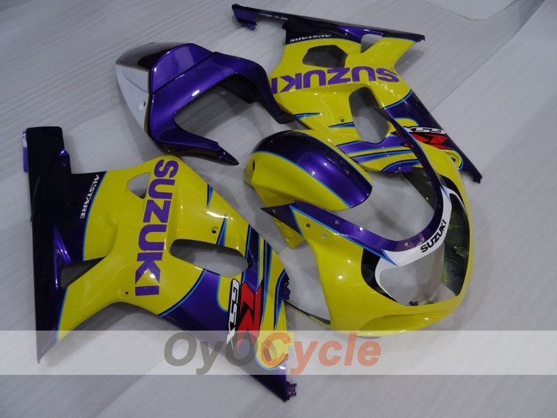 Verkleidungssatz für Einspritzmodelle für 00-02 GSX R1000 - Gelb, Lila - Werksstil #OYO87905181 Hauptbild