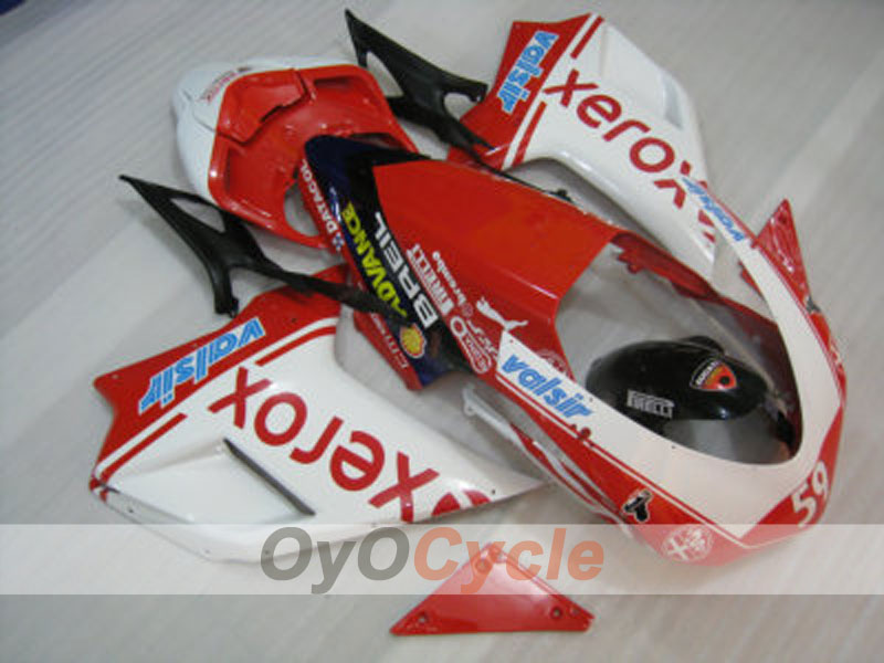Einspritzverkleidungssatz für Ducati 1098, 07-09 - Rot, Weiß - Xerox #OYO87902220