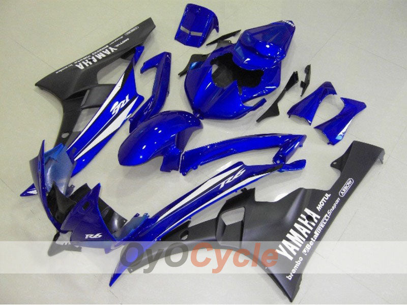 Einspritzverkleidungs-Kit für YZF-R6 06-07 - Blau, Schwarz, Matt - MOTUL #OYO87900937