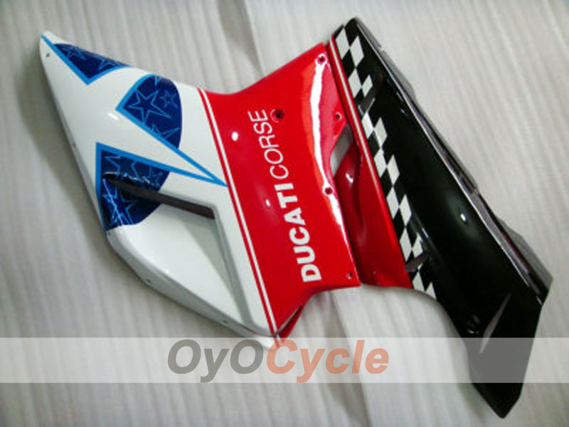 Verkleidungssatz für Einspritzermodelle der Ducati 1098, 07-09 - Rot, Weiß - Werksstil #OYO87902299