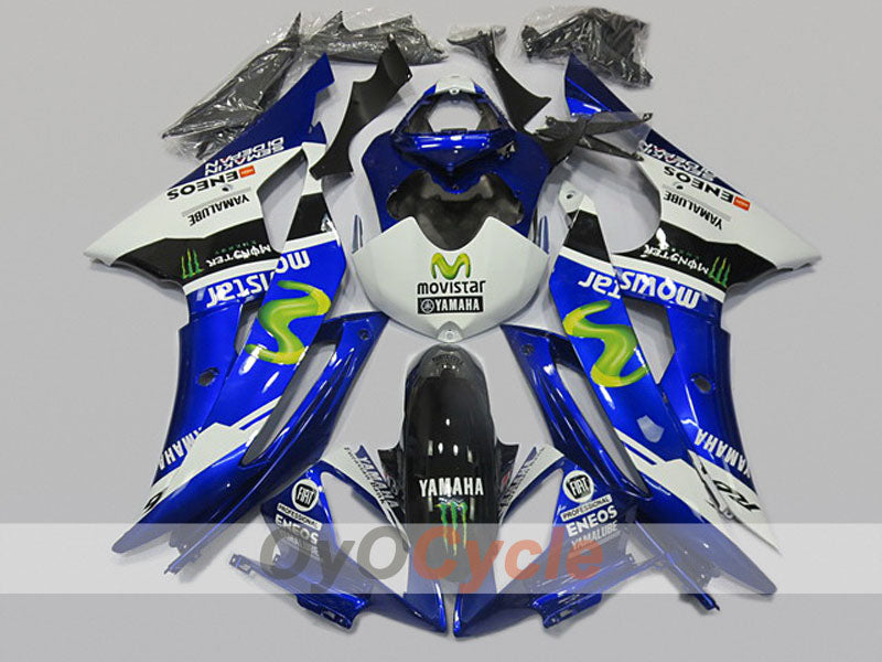 Einspritzverkleidungssatz für 08-16 YZF-R6 - Blau, Weiß - Movistar #OYO87904732