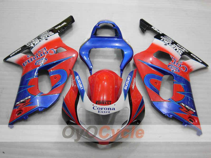 Verkleidungssatz für Einspritzmodelle 01-03 GSX R600 - Rot, Blau - Corona #OYO87901030 Hauptbild