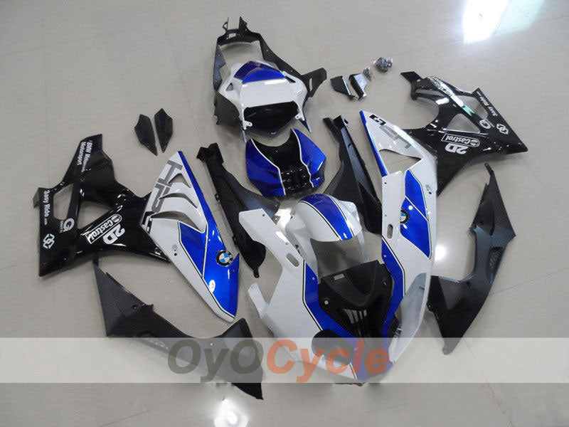 Spritzguss-Verkleidungssatz für BMW S1000RR, 09-14 - Weiß, Schwarz - Castrol #OYO87902393