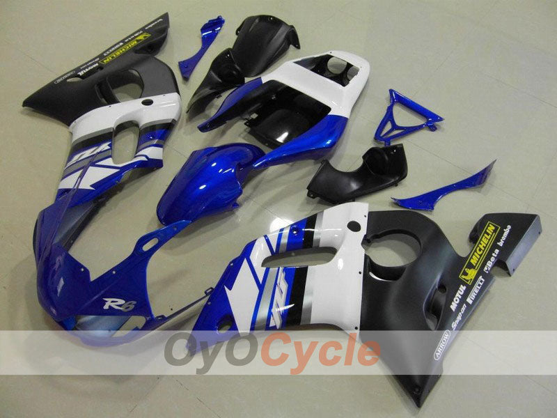 Verkleidungssatz für Einspritzermodelle 98-02 YZF-R6 - Blau, Schwarz, Matt - Werksdesign #OYO87901004 Hauptbild