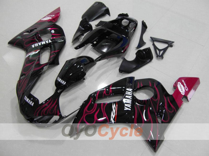 Verkleidungssatz für Einspritzer für YZF-R6 98-02 - Rot, Schwarz - Flamme #OYO87900990 Hauptbild