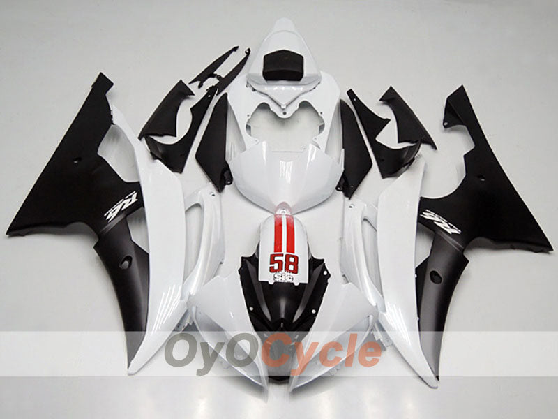 Einspritzverkleidungssatz für 08-16 YZF-R6  - Weiß, Schwarz - Werksstil #OYO87904736 Hauptbild