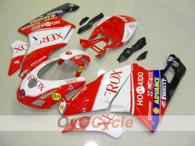 Einspritz-Verkleidungssatz für 03-04 Ducati 749 - Rot, Weiß - Xerox #OYO87902140