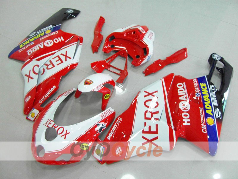 Einspritzverkleidungssatz für Ducati 749 von 05-06 - Rot, Weiß - Xerox #OYO87902166 Hauptbild