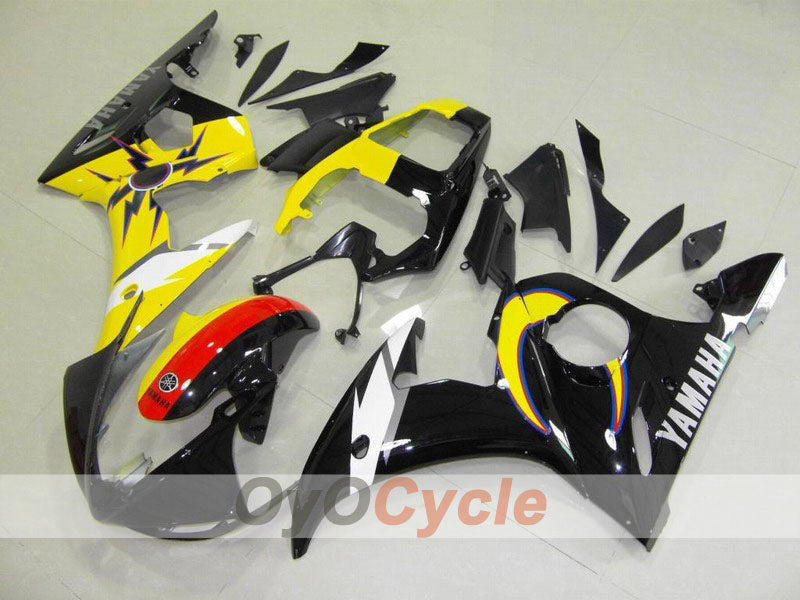Verkleidungssatz für Einspritzung für 05 YZF-R6 - Gelb, Schwarz - Werksdesign #OYO87902636
