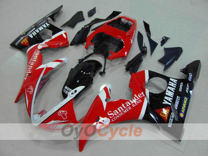 Verkleidungssatz für Einspritzung für 05 YZF-R6 - Rot, Schwarz - Santander #OYO87902624