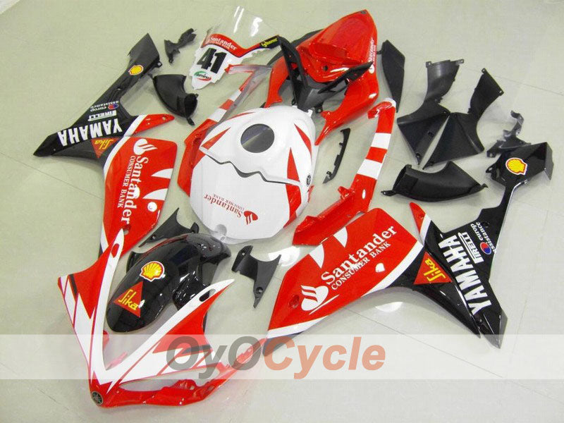 Spritzguss-Verkleidungssatz für YZF-R1, Baujahr 07-08 - Rot, Weiß - Santander #OYO87900881 Hauptbild