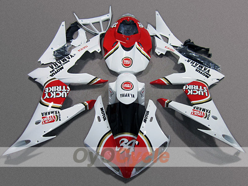 Einspritzverkleidungssatz für 08-16 YZF-R6 - Rot, Weiß - Lucky Strike #OYO87904739 Hauptbild