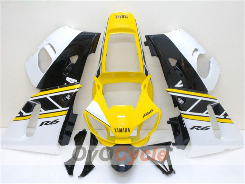 Verkleidungssatz für Einspritzermodelle 98-02 YZF-R6 - Gelb, Weiß - Werksdesign #OYO87900997 Hauptbild
