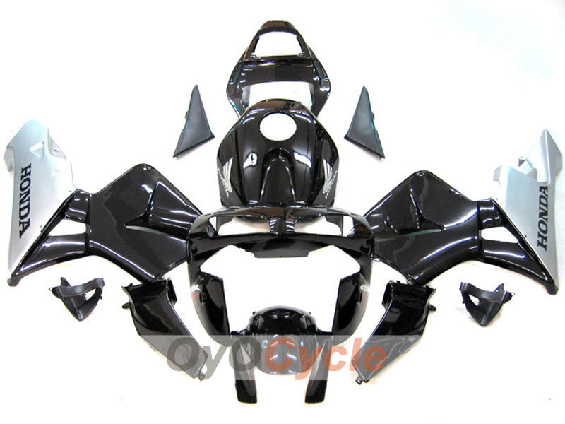 Verkleidungssatz für Einspritzmodelle 03-04 CBR600RR - Schwarz, Silber - Werksdesign #OYO87902566 Hauptbild