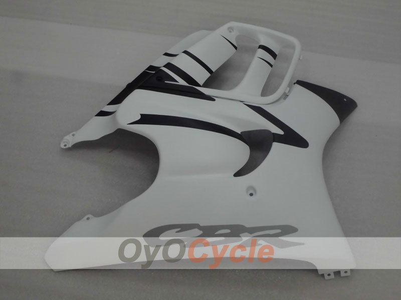Verkleidungssatz für Einspritzung für CBR600F3 97-98 - Weiß, Schwarz, Matt - Werksstil #OYO87900062