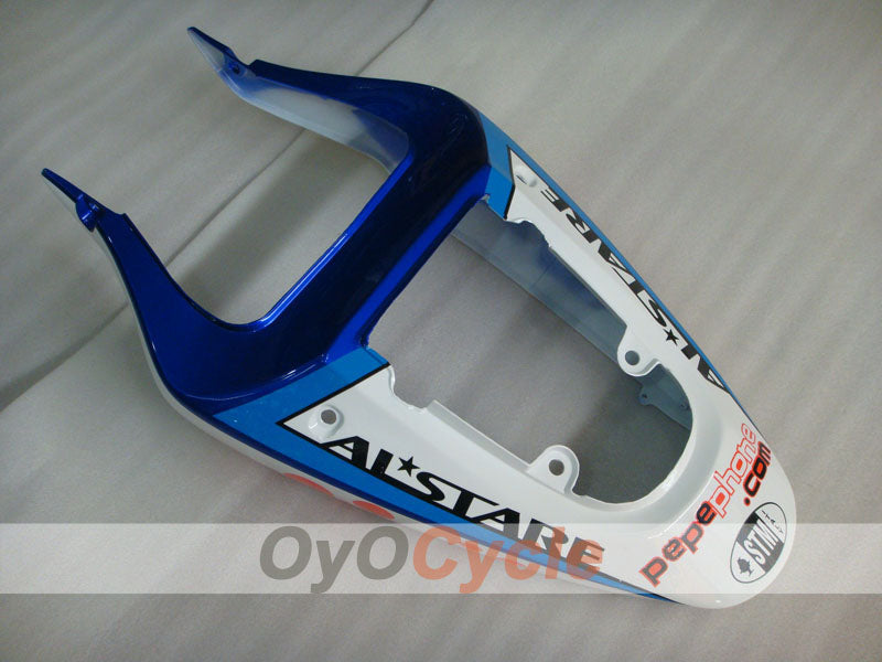 Einspritzverkleidungssatz für GSX R1000 00-02 - Blau, Weiß - Dark Dog, MOTUL #OYO87905215
