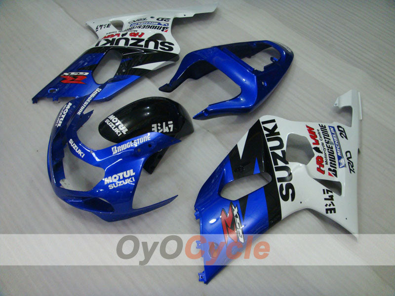 Verkleidungssatz für 01-03 GSX R600, Spritzguss - Blau, Weiß - MOTUL #OYO87905087