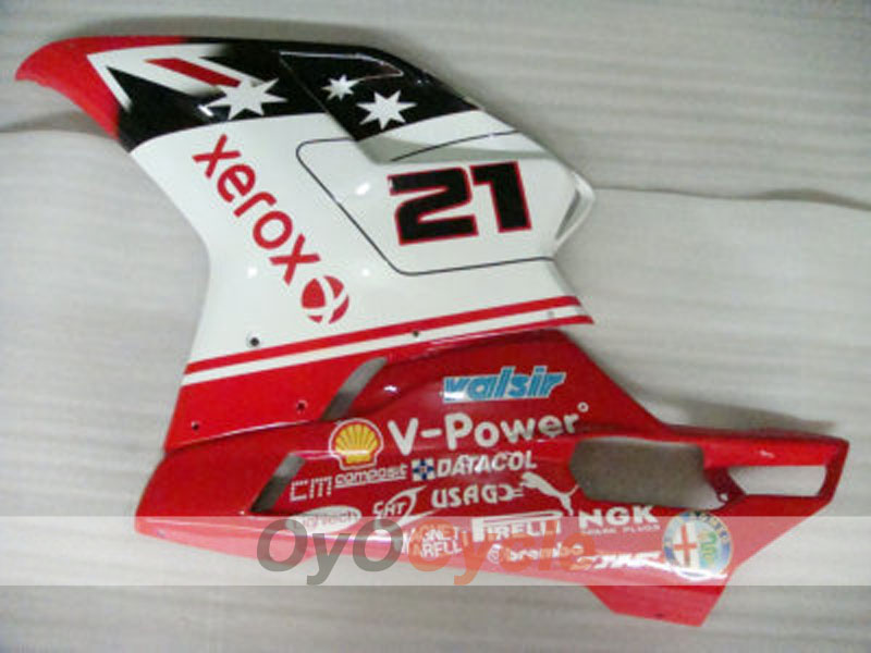 Einspritzverkleidungssatz für Ducati 1098, Baujahre 07-09 - Rot, Weiß - Xerox #OYO87902232