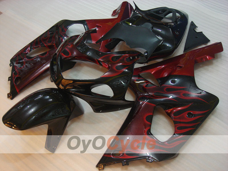 Einspritz-Verkleidungskit für GSX R750 00-03 - Rot, Schwarz - Flame #OYO87901054 Zweitbild