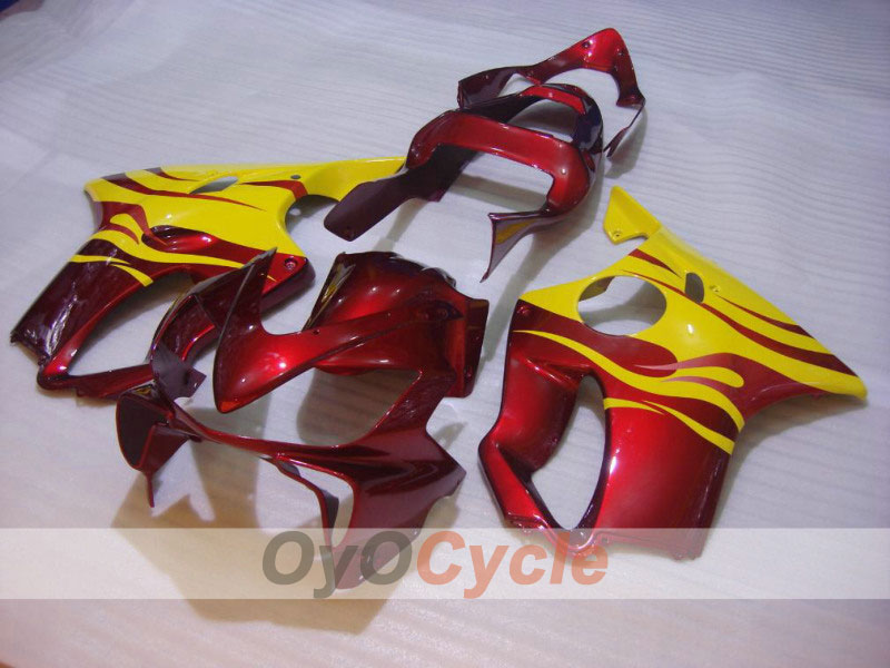 Einspritzverkleidungssatz für 01-03 CBR600F4i - Rot, Gelb - Flame #OYO87900154