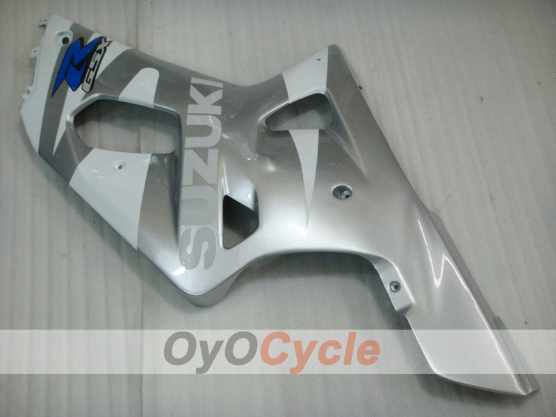 Verkleidungssatz für 00-02 GSX R1000 - Weiß, Schwarz, Silber - Werksstil #OYO87905205