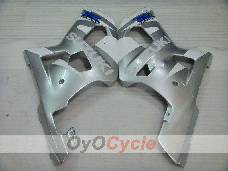 Verkleidungssatz für 00-02 GSX R1000 - Weiß, Schwarz, Silber - Werksstil #OYO87905205
