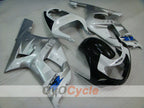 Verkleidungssatz für 00-02 GSX R1000 - Weiß, Schwarz, Silber - Werksstil #OYO87905205