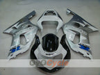 Verkleidungssatz für 00-02 GSX R1000 - Weiß, Schwarz, Silber - Werksstil #OYO87905205