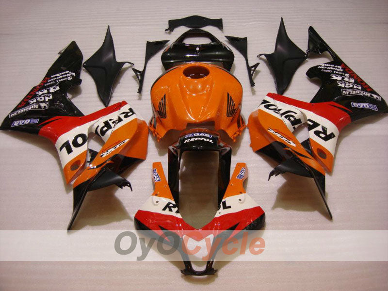 Einspritzverkleidungssatz für 07-08 CBR600RR - Orange, Schwarz - Repsol #OYO87900424 Hauptbild