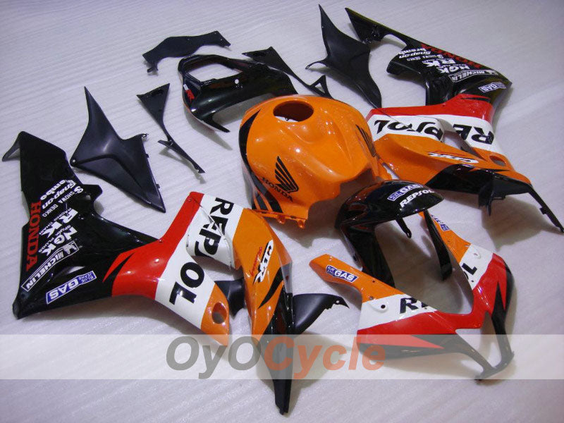 Einspritzverkleidungssatz für 07-08 CBR600RR - Orange, Schwarz - Repsol #OYO87900424 Zweitbild