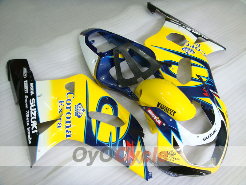 Einspritzverkleidungssatz für GSX R600 01-03 - Gelb, Blau - Corona, MOTUL #OYO87905113 Hauptbild