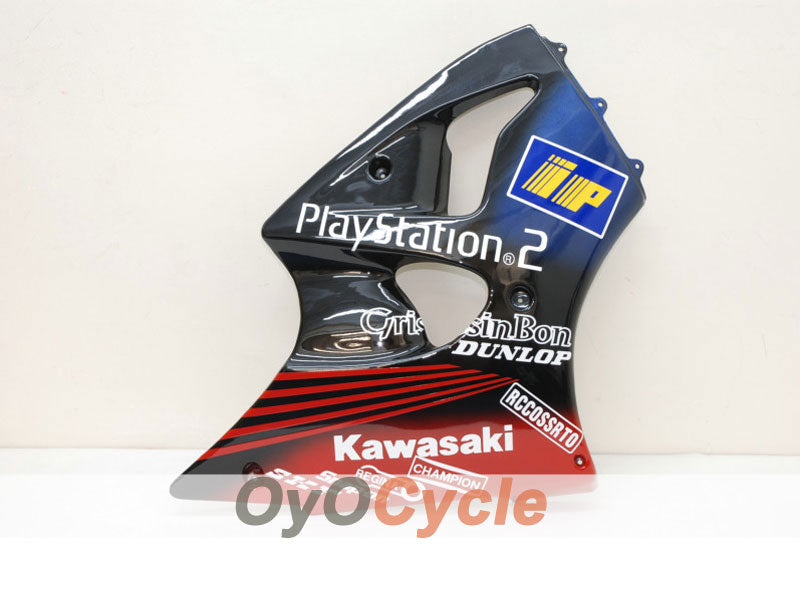 Verkleidungssatz für Einspritzmodelle 00-02 NINJA ZX-6R - Rot, Schwarz - Play Station #OYO87901741