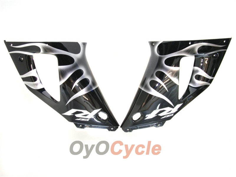 Verkleidungssatz für Einspritzmodell der YZF-R1, Baujahr 98-99 - Schwarz, Silber - Flame #OYO87900739 Zweitbild