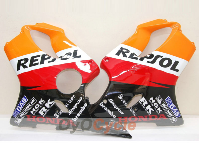 Verkleidungssatz für Einspritzmodelle 01-03 CBR600F4i - Orange, Schwarz - MICHELIN, Repsol #OYO87900190
