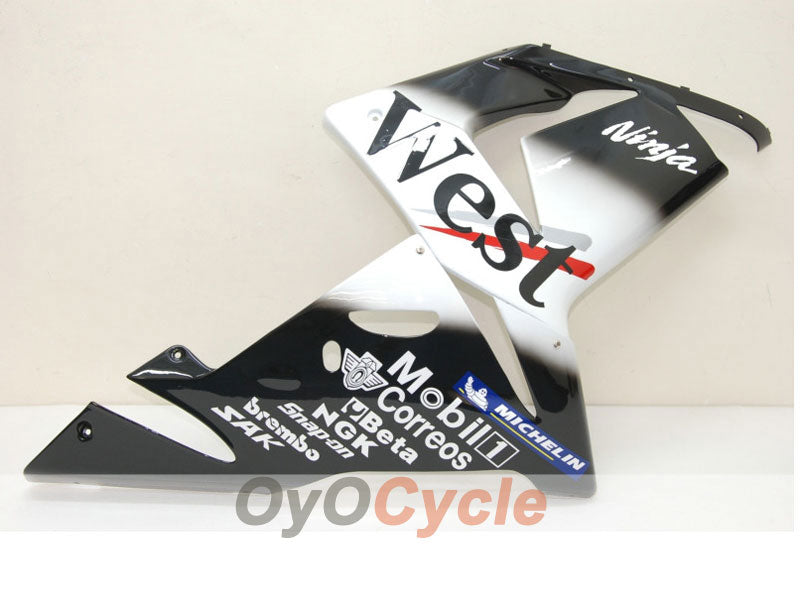 Einspritzverkleidungssatz für 04-05 NINJA ZX-10R - Weiß, Schwarz - West #OYO87901550