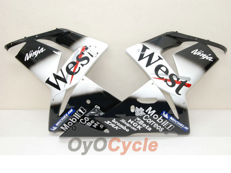 Einspritzverkleidungssatz für 04-05 NINJA ZX-10R - Weiß, Schwarz - West #OYO87901550