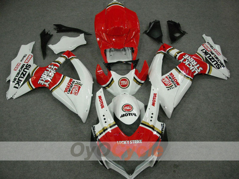 Verkleidungssatz für Einspritzmodelle 08-10 GSX R750 - Rot, Weiß - Lucky Strike #OYO87901451